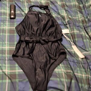 NWT halter swimsuit black size small